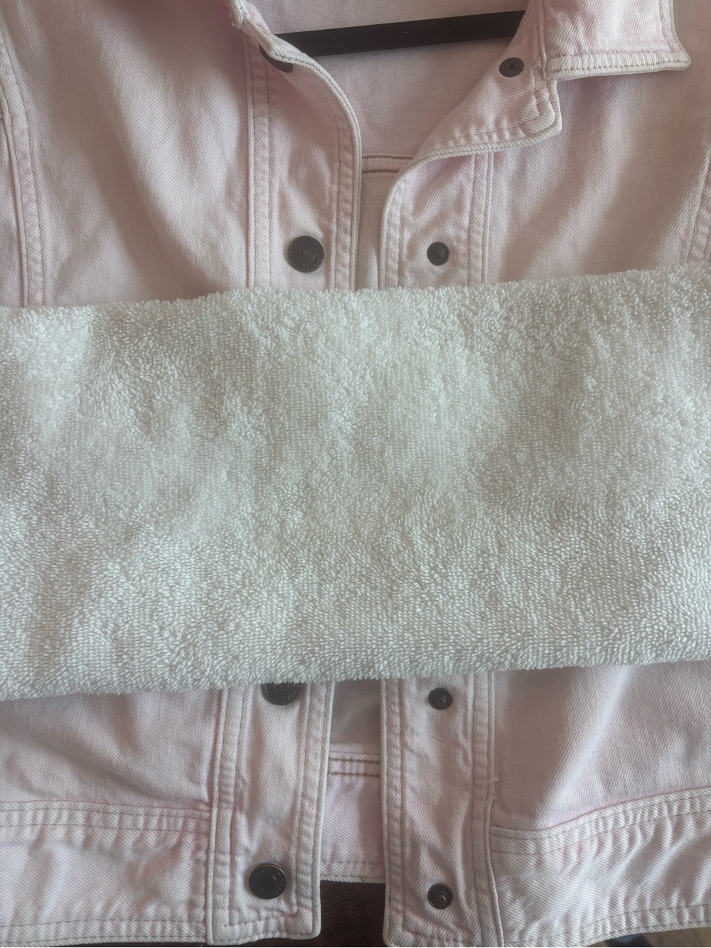 Free People Pale Pink Cropped Denim Jacket - Picture 8 of 9